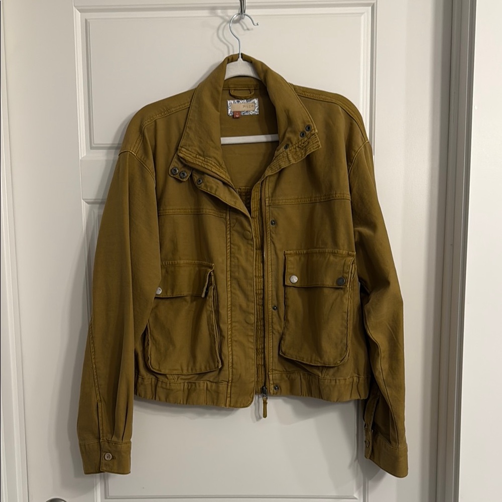 Anthropologie Pilot Utility Jacket in Mustard Brown